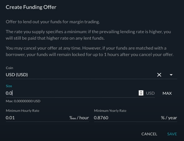 Funding offer on FTX