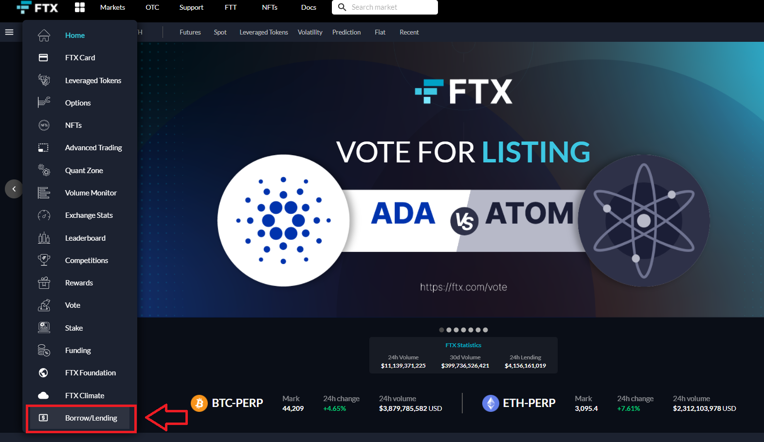 Earn money through passive income on FTX