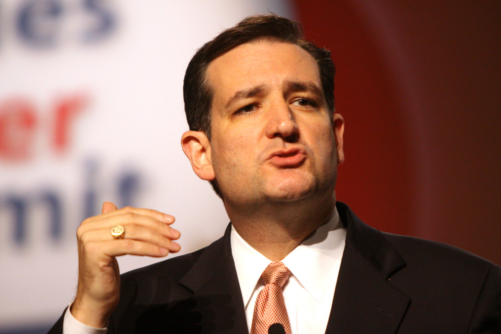 Ted Cruz speaking at a fundraiser event