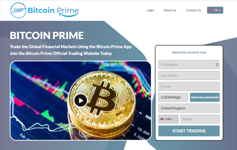 Веб-сайт Bitcoin Prime