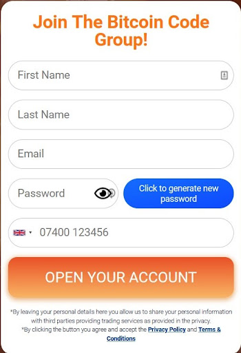 bitcoin code sign up