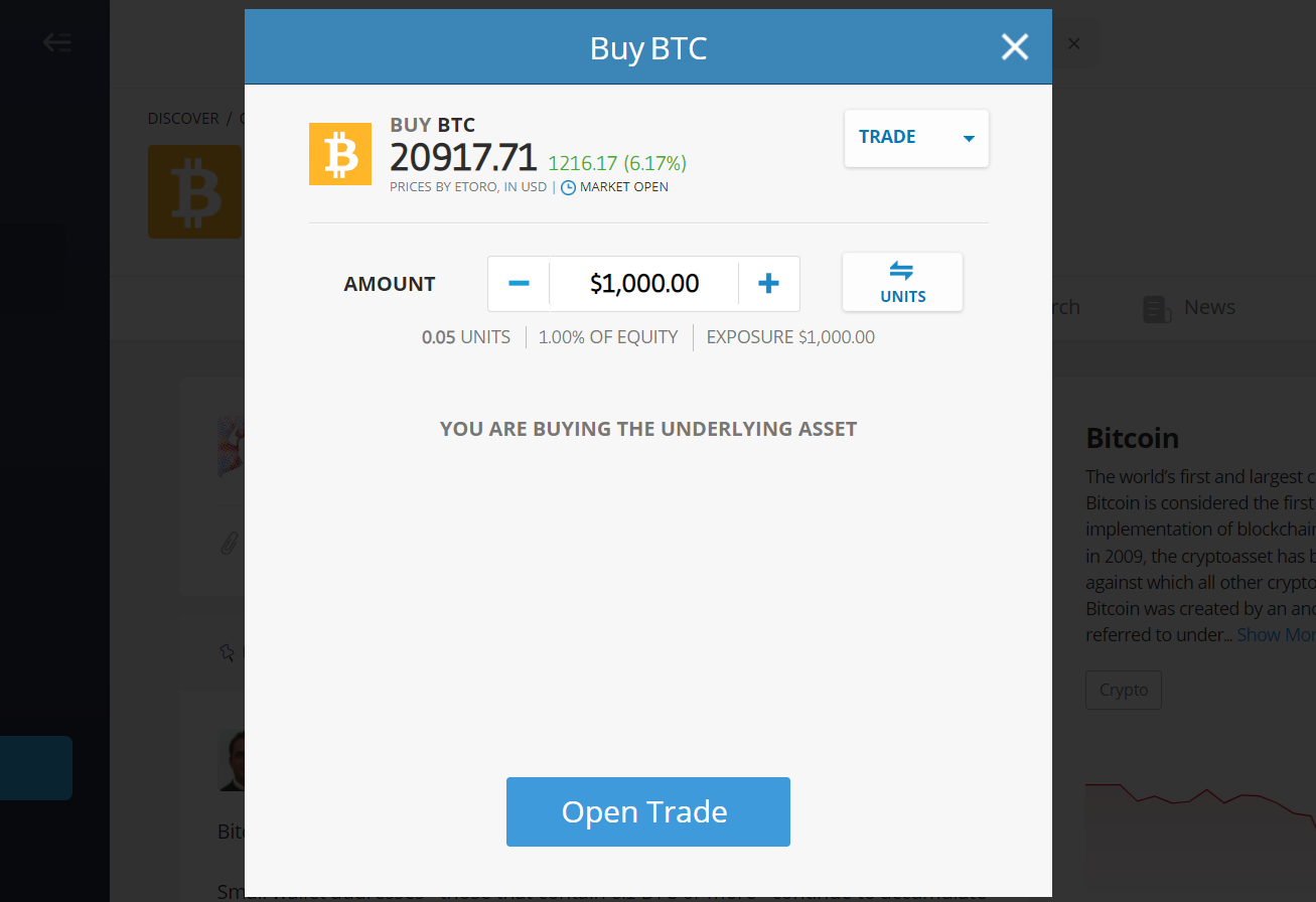 eToro step4 buy Bitcoin
