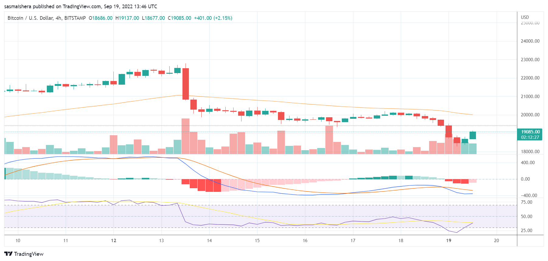 BTC/USD Chart By TradingView