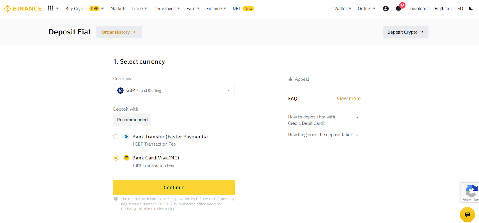 Binance stap 2