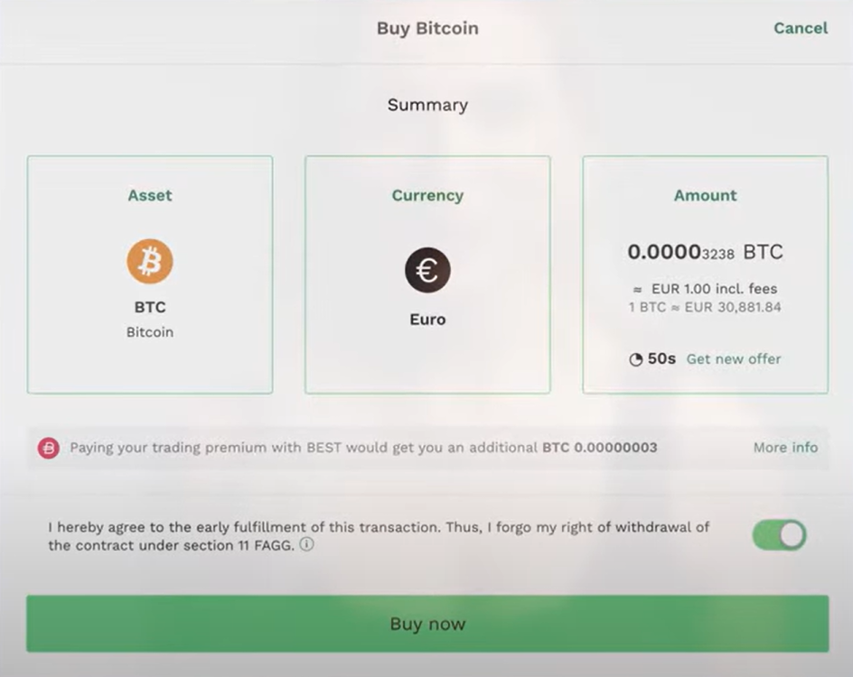 Bitpanda stap 4