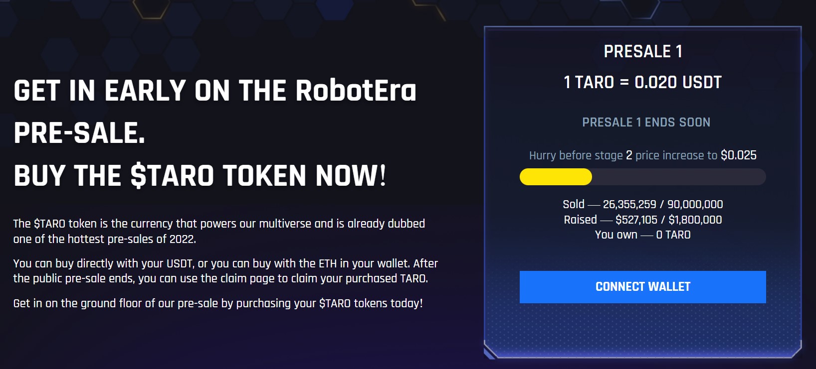 RobotEra crypto presale.